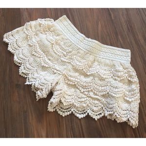 NWOT Tiered Crochet Shorts